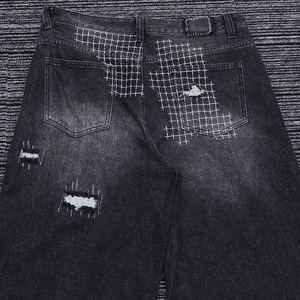 <span class=keywords><strong>Pantalones</strong></span> vaqueros de hombre de talla grande, estilo urbano, holgados, de pierna ancha, con agujeros <span class=keywords><strong>rotos</strong></span>, estilo baggy - Product Image 6