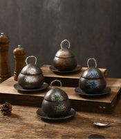 Tasse à ragoût en céramique de style japonais bol à soupe en céramique sous glaçure bol à vapeur bol à nouilles avec couvercle