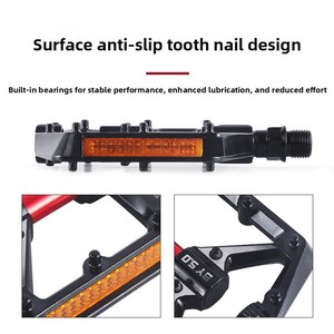 Pédales plates en alliage pour <span class=keywords><strong>VTT</strong></span> et vélo de route, <span class=keywords><strong>double</strong></span> roulement DU, axe en acier, filetage 9/16 pouces, pédales pour vélos de gravier et <span class=keywords><strong>VTT</strong></span> - Product Image 4