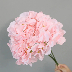 Tiges de lotus d'hortensia rose réalistes en plastique anti-poussière en gros fournitures de fête des mères pour arc de mariage bricolage couronne florale - Product Image 5