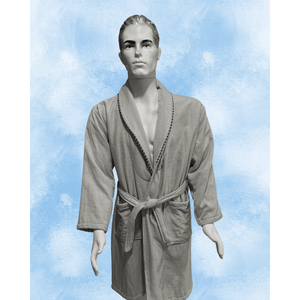 Peignoir pour homme à capuche jetable 100% coton - Coton turc biologique doux pour la peau Fabriqué en Turquie Évacuation de l'humidité - Product Image 4