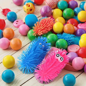 Pelota hinchada peluda personalizable, juguete deportivo Unisex hecho TPR 69*34*50cm, tamaño intermitente, nariz, sonrisa, modelo de goma suave PF0036 XTQ - Product Image 2