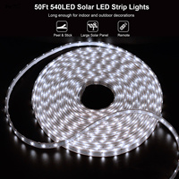 Bande lumineuse LED solaire extérieure 540 LED, bande longue avec ruban acrylique entièrement étanche IP68, télécommande, interrupteur, auto-adhésive