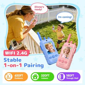 Walkie Talkie Infantil con Intercomunicador, Diseño de Dibujos Animados, Llamadas de Alta Definición, Batería, Pantalla, Alcance de Menos de 1.5 km - Product Image 2