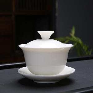 देहुआ बड़ा सिरेमिक अभयारण्य कप चाय का कटोरा अनुकूलित लोगो सफेद चीनी मिट्टी के बरतन मटन वसा जेडे ने आधुनिक चीनी कॉफी और चाय सेट को कवर किया - Product Image 3