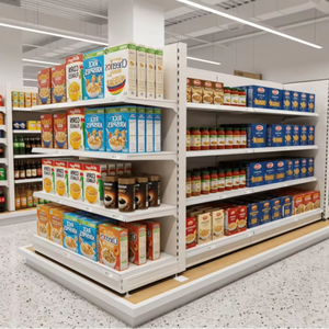 Witte winkelrekken met 6 verstelbare lagen, ijzeren constructie, 100 kg draagvermogen, geschikt voor apotheek, boekhandel, papierhandel - Product Image 1