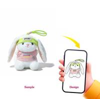 Porte-clés personnalisé en peluche lapin 10 cm, jouet en peluche doux en coton, cadeau, pendentif en peluche doux, tendance