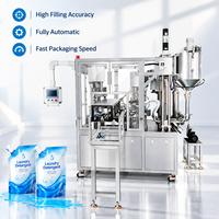 Machine de remplissage automatique de savon liquide pour sachets à bec verseur avec contrôle PLC, machine de remplissage Doypack haute vitesse pour usine chimique