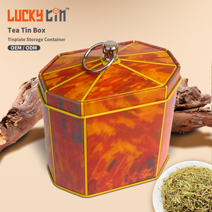 Fashion Design Custom Blikken Exotische Doos Flip Cover Grote Losse Thee Koffie Blikje Thee Metalen Blikken Container Met Deksel - Product Image 1