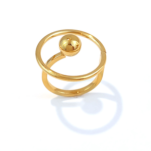 Bague ouverte Y & S en acier inoxydable plaqué or 18 carats, motif géométrique simple, design libre - Product Image 6