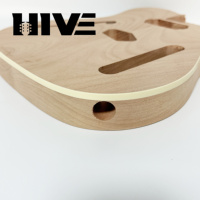 Cuerpo de guitarra eléctrica TL de caoba sin terminar, diseño de agujero en forma de F, medio hueco, para bricolaje, venta al por mayor HIVE
