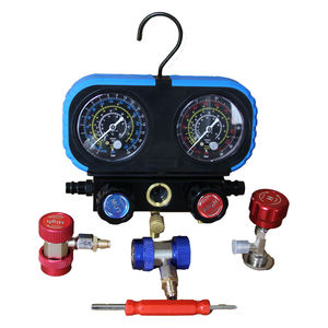 HVAC <span class=keywords><strong>Manifold</strong></span> Gauge Set para R12 R22 R502 A/C Diagnóstico Refrigerante Medidor Manual Power Copper para ar condicionado Fitting - Product Image 2