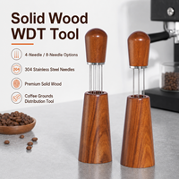 Outil de distribution d'aiguilles pour café expresso BANLEE en bois massif 4/8 aiguilles avec aiguilles et base en acier inoxydable pour barista