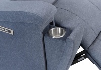 Canapé inclinable électrique moderne HOMERS 321, revêtement en microfibre, avec éclairage LED pour salon