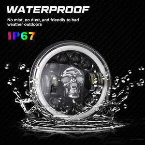 Para Jeep Wrangler Rubicon Jk Xj, piezas de luces de proyector Led, faros delanteros proyectados, luces de cabeza de calavera halógenas, lámparas Oem de 9 pulgadas y 7 pulgadas - Product Image 5