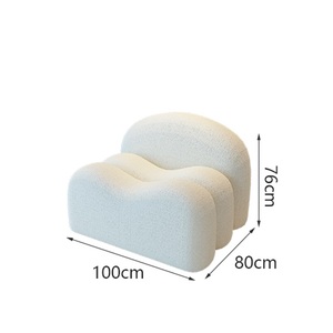 Divano di Design Irregolare Stile Crema, Lounge Curvo per Piccoli Soggiorni, Saloni di Bellezza, Negozi di Abbigliamento, Reception, Arredamento Commerciale - Product Image 6
