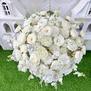 Hot Sale Large <strong>White</strong> <strong>Hanging</strong> Rose Artificial Flower Table Centerpiece for Wedding Reception &amp; Event Decor Custom Available - Product Image 4