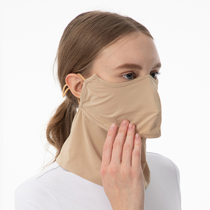 Custom Logo Summer Women's Sun Protection Mask Breathable Mesh <strong>Face</strong> <strong>Cover</strong> with Detachable Brim UV Protection Ice Silk Style - Product Image 5