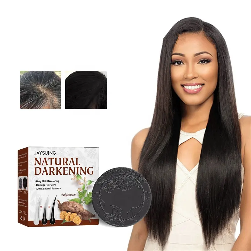 Jaysuing cheveux réparation de cheveux anti-chute antipelliculaire soulagement des démangeaisons anti-gris naturel assombrissant shampooing savon au gingembre avec logo personnalisé