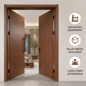 <span class=keywords><strong>Puerta</strong></span> <span class=keywords><strong>Doble</strong></span> Asimétrica de WPC, Resistente a la Humedad y a las Termitas, de Bajo Mantenimiento, con Hojas Desiguales y Apertura Batiente - Product Image 4
