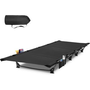 Premium letto da campeggio pieghevole portatile comodo lettino per adulti con 2 tasche laterali supporta mobili da campeggio da 330 libbre - Product Image 1