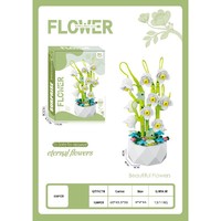 2025 nuevo modelo bloque de construcción conjunto de bloques de construcción de flores varios bloques de construcción de flores hermoso regalo fábrica al por mayor