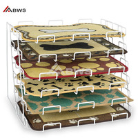 Freestanding China Manufacturing Metal Hanging Floor Moveable 4-Tier Carpet Shelf Door Mat Display Rack