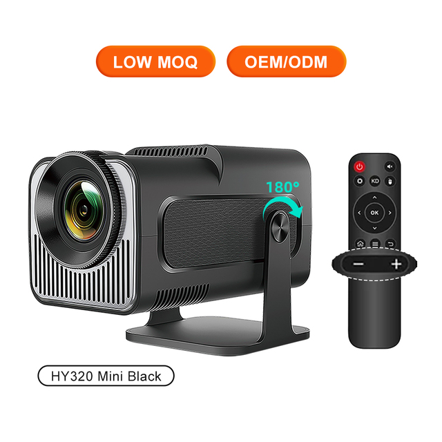 HY320 Mini Portable Projector Full HD & 4K Smart Android 11 Beamer OEM/ODM Support with MOQ LED Lamp for Home Cinema