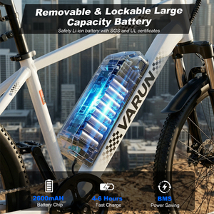 Bicicleta Eléctrica de Montaña VARUN de 24 Pulgadas, 350W, Suspensión Delantera, 50KM de Autonomía, Shimano 7 Velocidades, para Desplazamientos Diarios, para Adultos, Envío desde Almacén en EE. UU. - Product Image 3