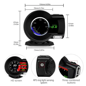 New Car HUD OBD2 GPS Smart Speed control Screen hud F8plus digital interface metro turbine test brake OBD Scranner