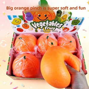 Balle anti-stress géante orange réaliste à rebond rapide, jouet sensoriel en caoutchouc en forme de fruit, cadeau de décompression Kawaii - Product Image 2