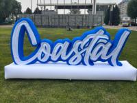 Logo et lettres gonflables géants personnalisés éclairés par LED, gonflables publicitaires pour les promotions des marchés de Noël