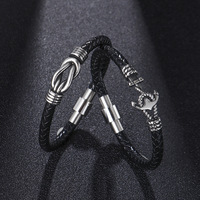 Bracelet en acier inoxydable plaqué argent, tressé à la main, avec chaîne et maillons géométriques, cadeau pour homme, vente en gros