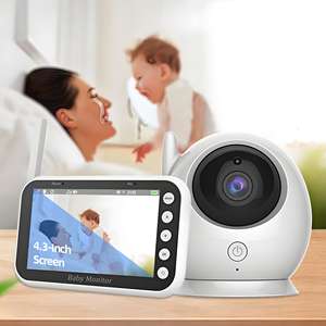 Monitor para Bebés con Pantalla LCD HD de 4.3 Pulgadas, Detección de Llanto, Resolución de 720P, Audio Bidireccional, Visión Nocturna, Canciones de Cuna, Monitoreo de Temperatura y Alimentación - Product Image 4