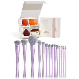 Per Jessup professionale Set di pennelli per il trucco T512 con pennello fondotinta e spugna per il trucco personalizzabile scatola regalo materiale incluso