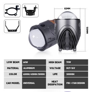 Nouveaux phares projecteurs antibrouillard Bi-LED tricolores à découpe plate, étanches IP68, 3,0 pouces, 140W, 14000LM, compatibles LHD/RHD - Product Image 6