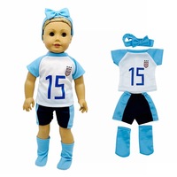 Nouveaux accessoires pour poupées, vêtements pour poupées de 18 pouces, foulard pour poupée bébé, haut, pantalon, chaussettes, vêtements de mode américaine, vêtements de poupée de football