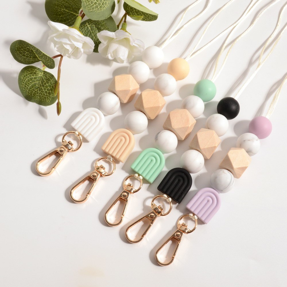 Wholesale Anti-Lost Spring Rope Keychain Plastic and Silicone Telephone Cable Keychain with Keychain