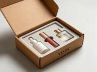 Boîte d'expédition élégante imprimée avec insert découpé sur mesure pour les produits cosmétiques, les flacons de parfum et l'emballage de produits de beauté haut de gamme