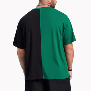 โลโก้ที่กําหนดเองพิมพ์ผู้ชายแยกสองโทนสีเสื้อยืดบล็อกสีขนาดใหญ่ - Product Image 2