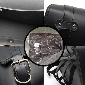 Bolsas Laterales Triangulares de Cuero para Motocicleta, para Harley Bobber Cruiser, Negras, de PU, para Almacenamiento de Herramientas, Alforjas - Product Image 5