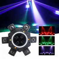 Luz de Escenario de 6 Brazos con Haz de Luz RGBW, Láser LED Estroboscópico, Activación por Sonido DMX para Fiestas DJ, Iluminación de Escenario, Certificación CE RoHS