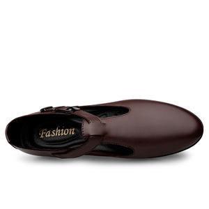 Sandales pour hommes en cuir de vachette véritable, style Oxford Derby, formelles et professionnelles, ajourées et respirantes, à bout ouvert, pour l'extérieur et l'été - Product Image 3