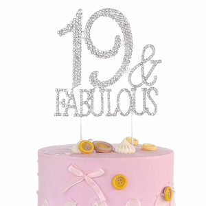 Adorno de <span class=keywords><strong>feliz</strong></span> <span class=keywords><strong>cumpleaños</strong></span> profesional personalizado, suministros para fiestas, velas de lujo, decoraciones, <span class=keywords><strong>19</strong></span> números, adorno para tarta de <span class=keywords><strong>cumpleaños</strong></span> - Product Image 1