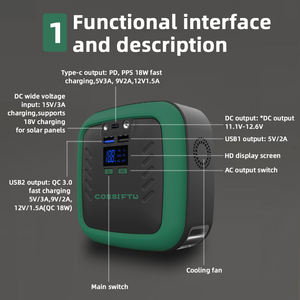 Générateur à énergie <span class=keywords><strong>solaire</strong></span> 80W Centrale électrique 110V 120V 220V 240V Batterie externe avec panneaux solaires 36W - Product Image 2