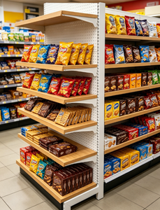 Étagères de supermarché personnalisées, rayonnages de présentation en métal robustes, étagères gondoles réglables pour les épiceries - Product Image 4