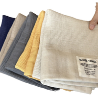 Serviette de bain en gaze 100% coton, douce, respirante, absorbante, multicolores, étiquette personnalisée pour la maison, l'hôtel, vente en gros