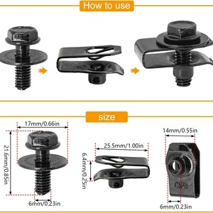 Vis de carrosserie M6, clips de pare-chocs, rivets de garde-boue pour Nissan Infiniti, pièces de rechange pour réparation, 35 pièces - Product Image 2