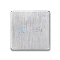 Tuya Smart Life APP UK Eu standar Wifi 2 Gang Brushed Silver Smart Touch Switch cerdas