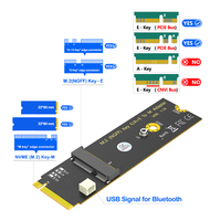 Tarjeta Adaptadora WiFi M.2 NGFF Key-M a E/A+E, Interfaz PCIe, PCB FR4 Negra, Duradera, AX200, en Stock